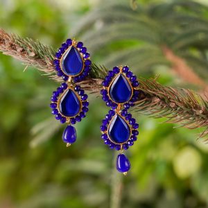 Royal Blue Beady Earrings